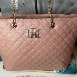 Badgley Mischka Quilted Pink Tote